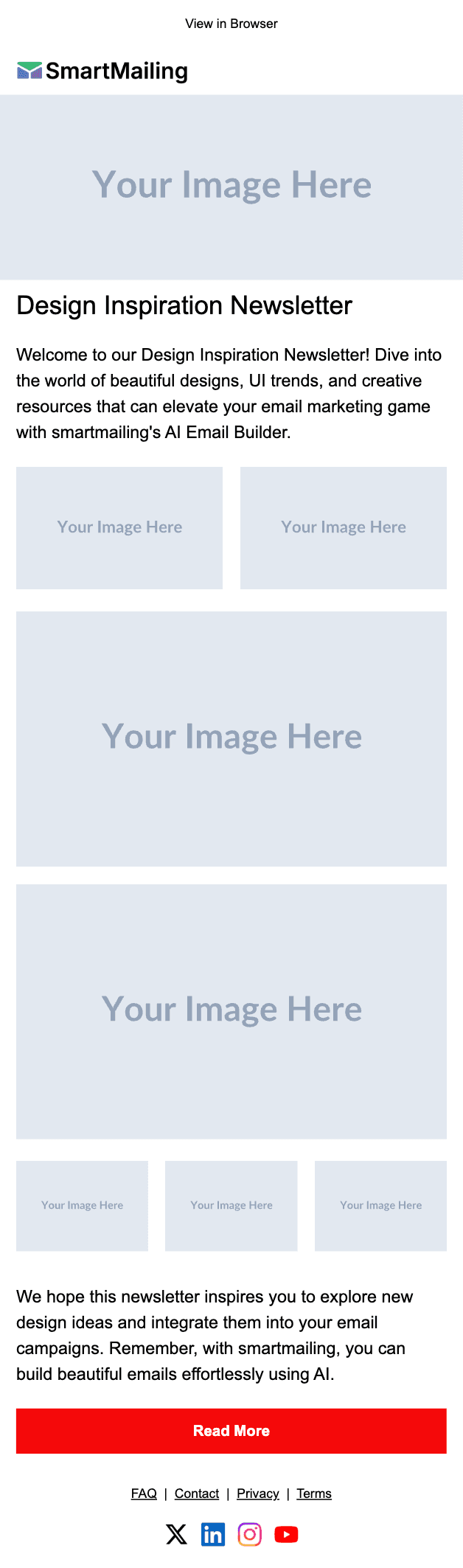 Design Inspiration email template preview — mobile