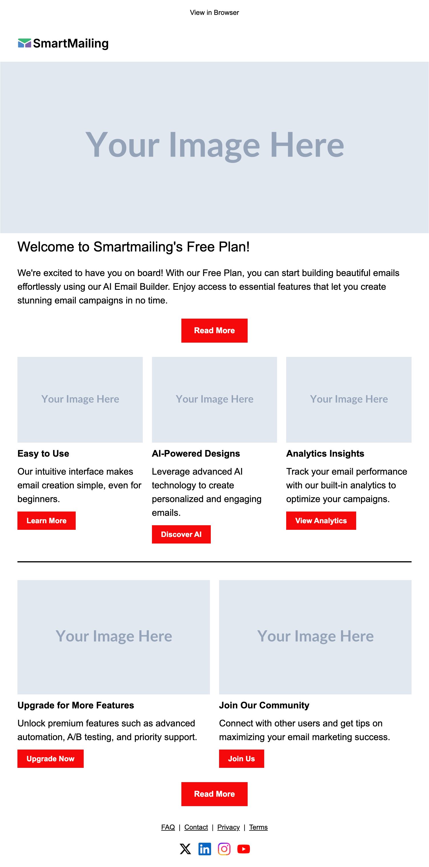 Free Plan Welcome email template preview