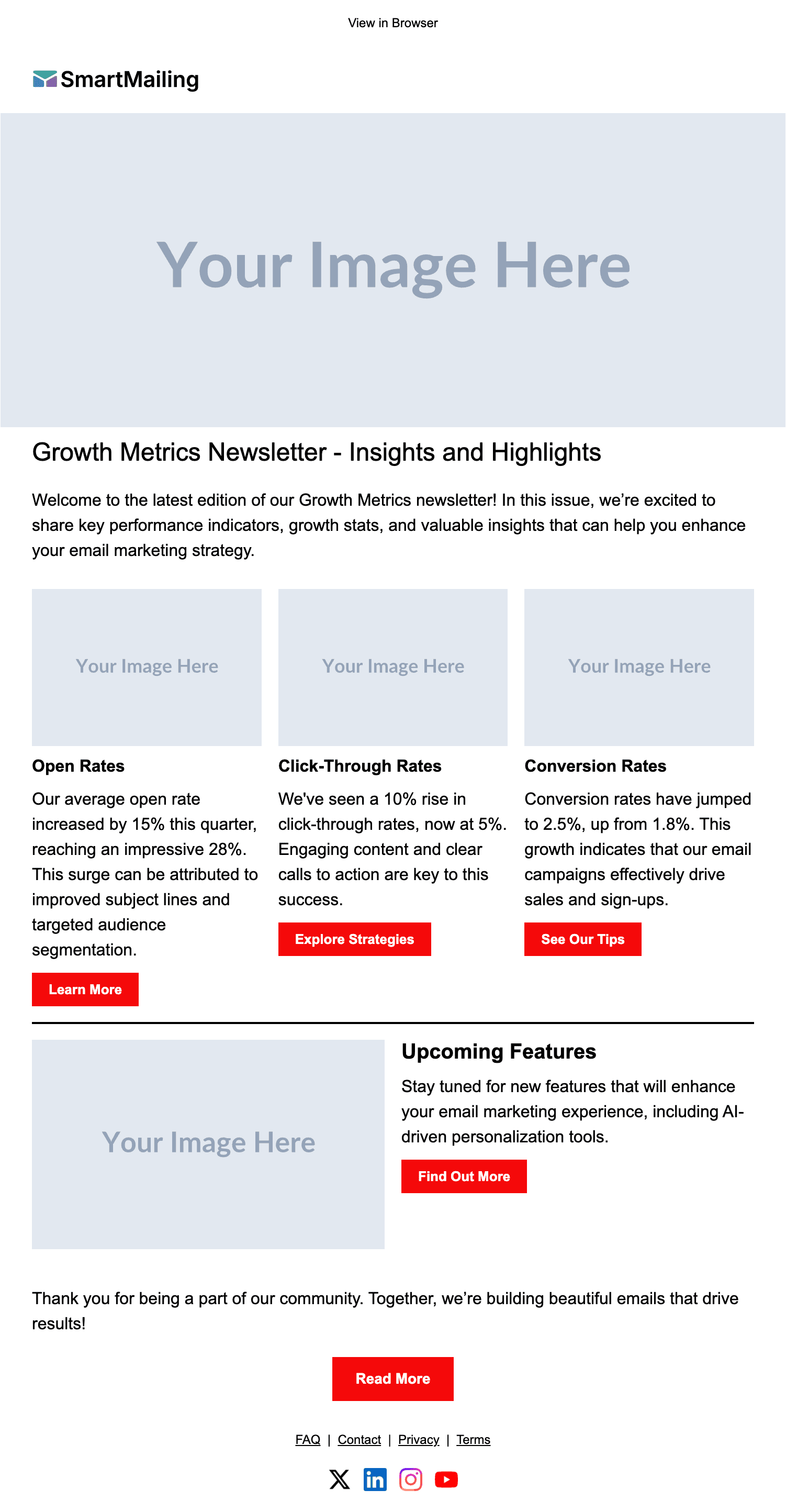 Growth Metrics email template preview