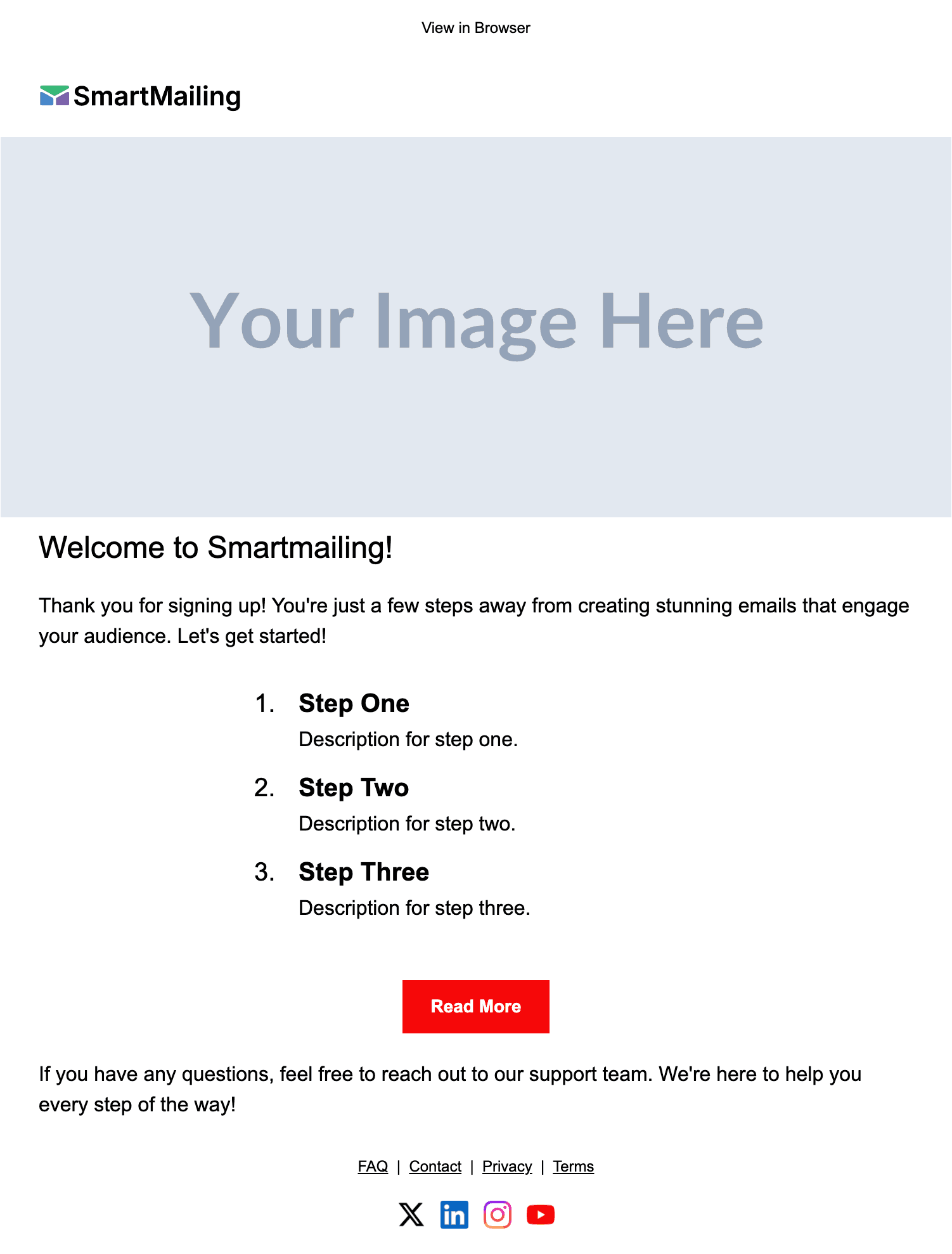Post-Signup Activation email template preview