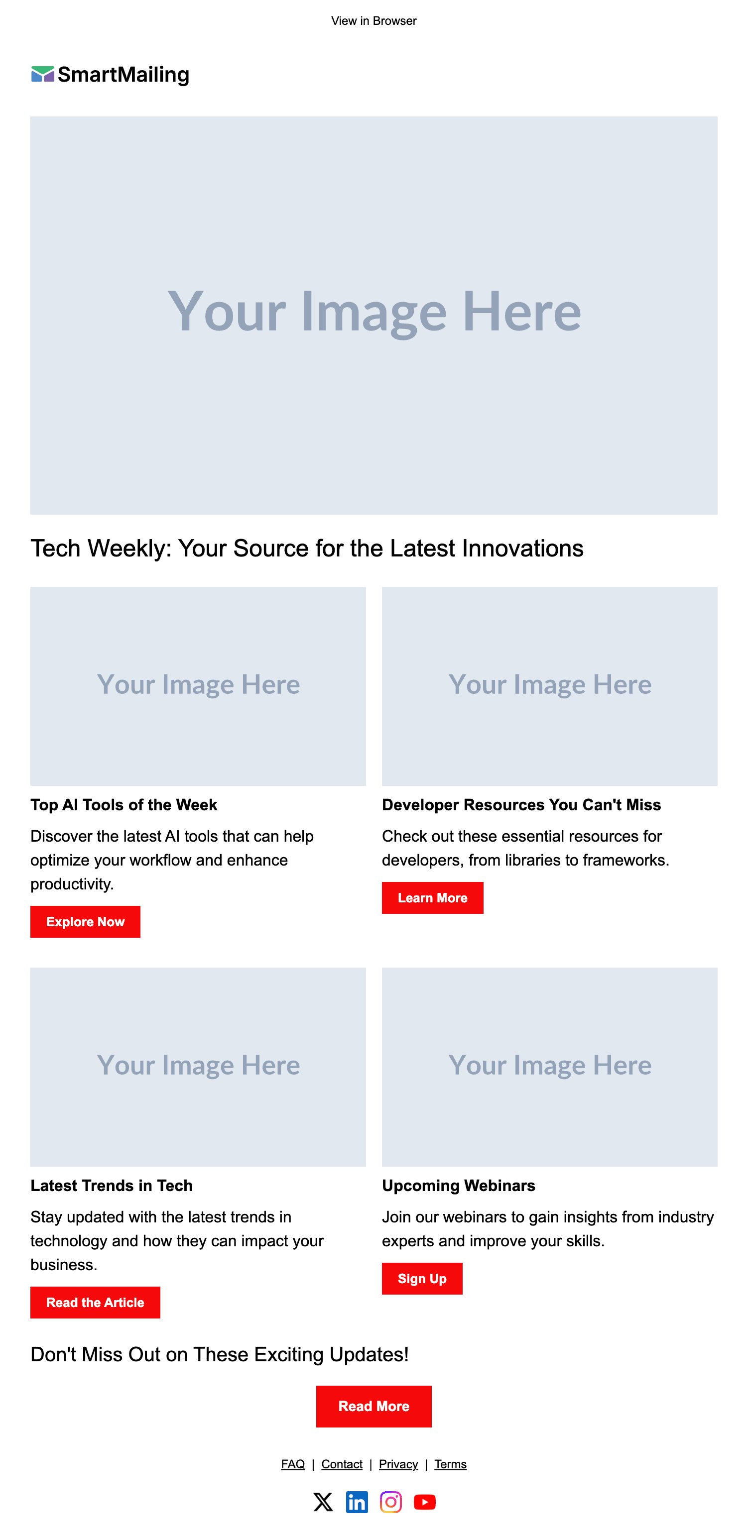 Tech Weekly email template preview