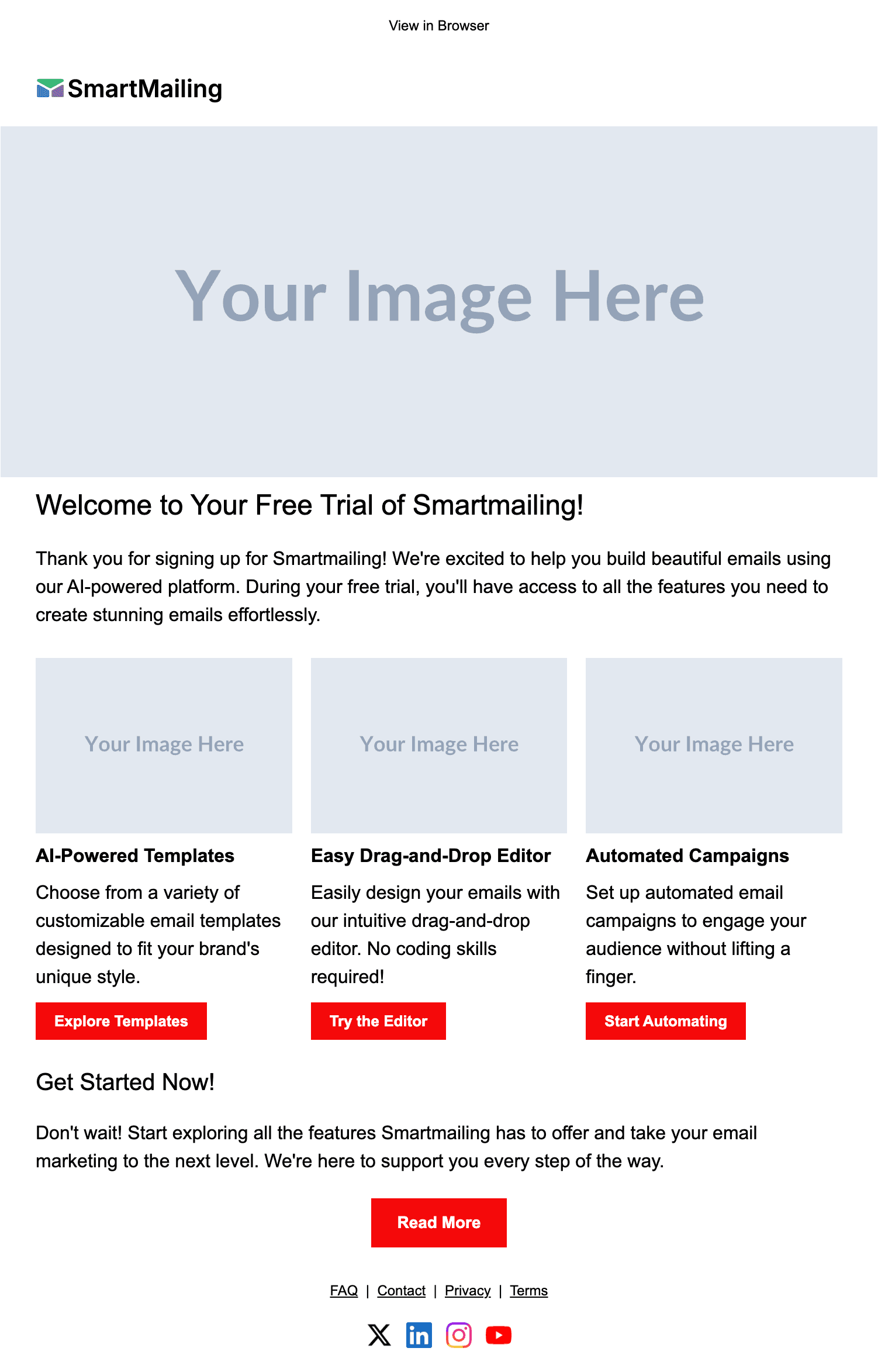 Trial Welcome email template preview