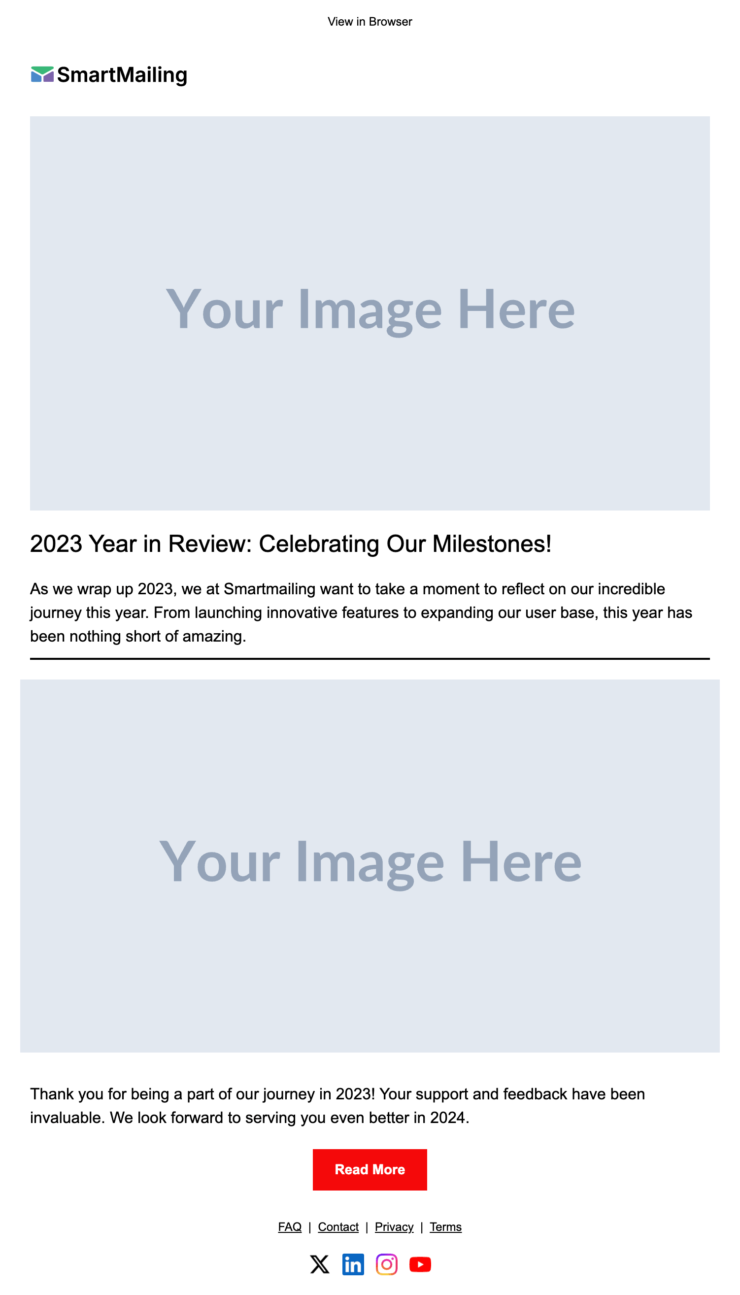 Year in Review email template preview