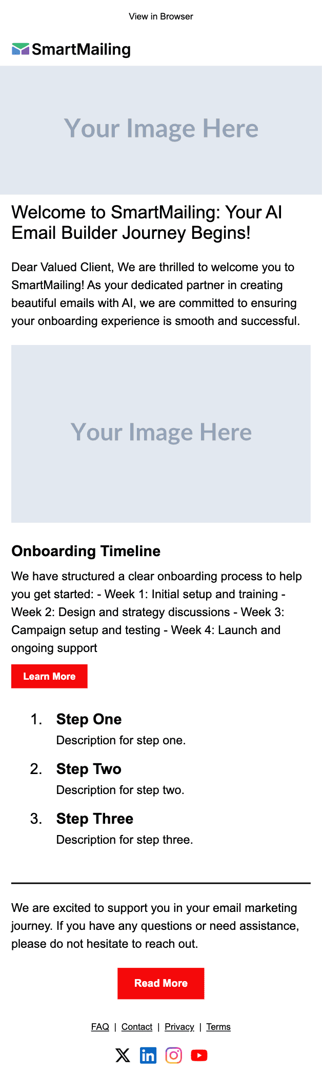 Enterprise Onboarding email template preview — mobile