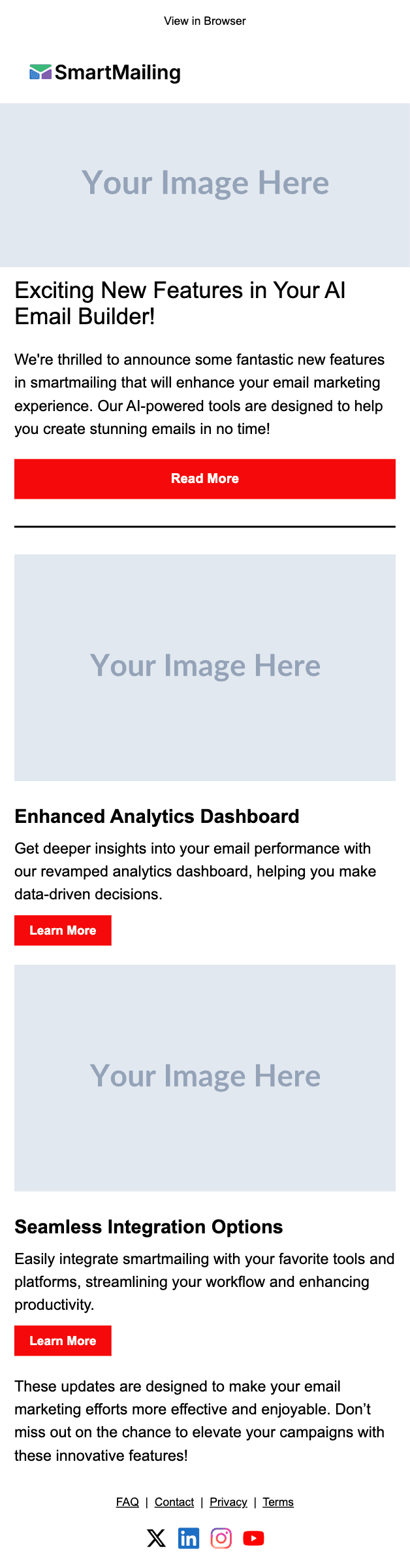 SaaS Product Update email template preview — mobile
