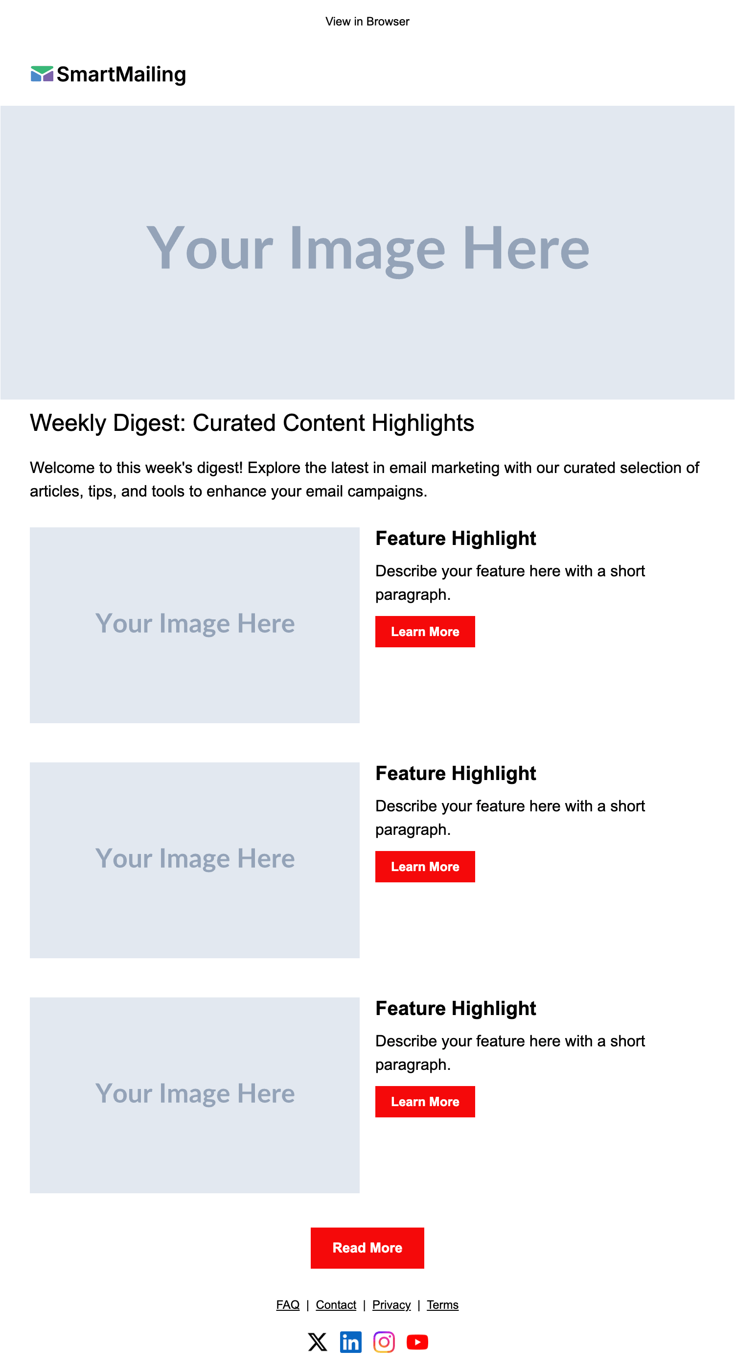 Weekly Digest email template preview